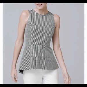 Gingham Black & White Top